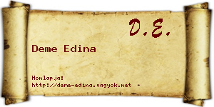 Deme Edina névjegykártya
